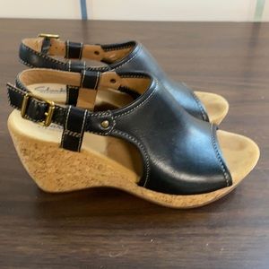 Black Clarke Wedges (New  Size 7.5)